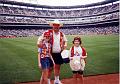 1998 - Indian Princess Texas Rangers Game, Arlington, TX - Gretchen, Marty & Stephanie